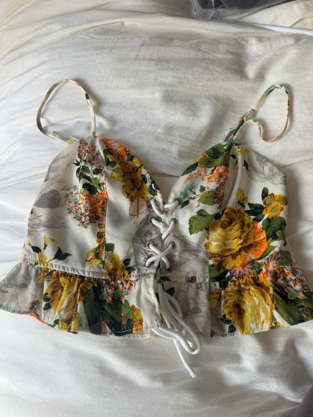 Henri Girl Floral Crop Top, Size S